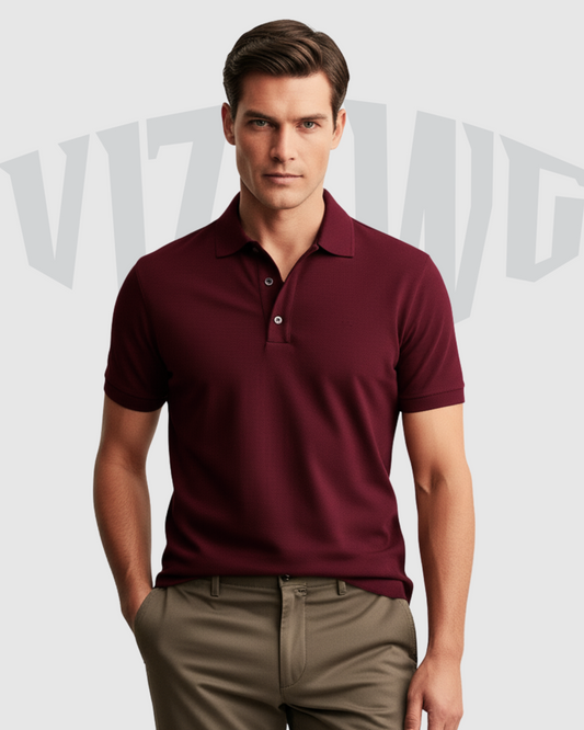 Maroon Premium Men's Polo