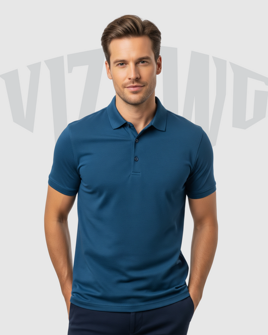 Deep Ocean Blue Premium Polo