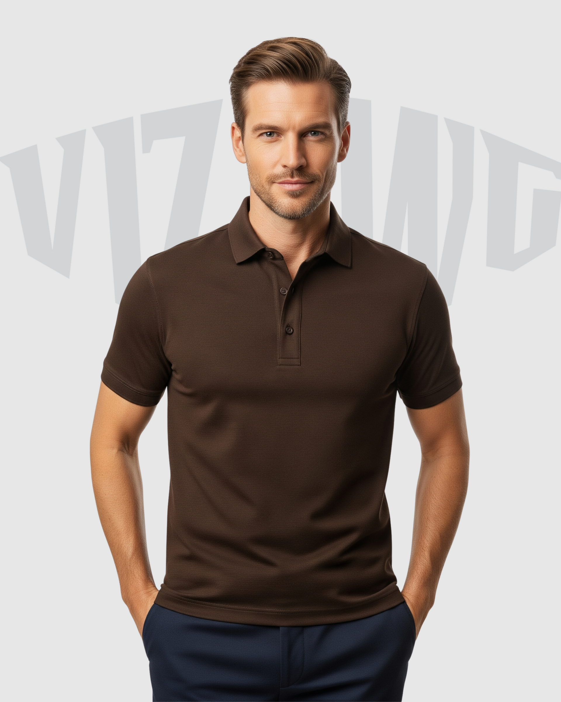 Coffee Brown Premium Polo – Vizawg